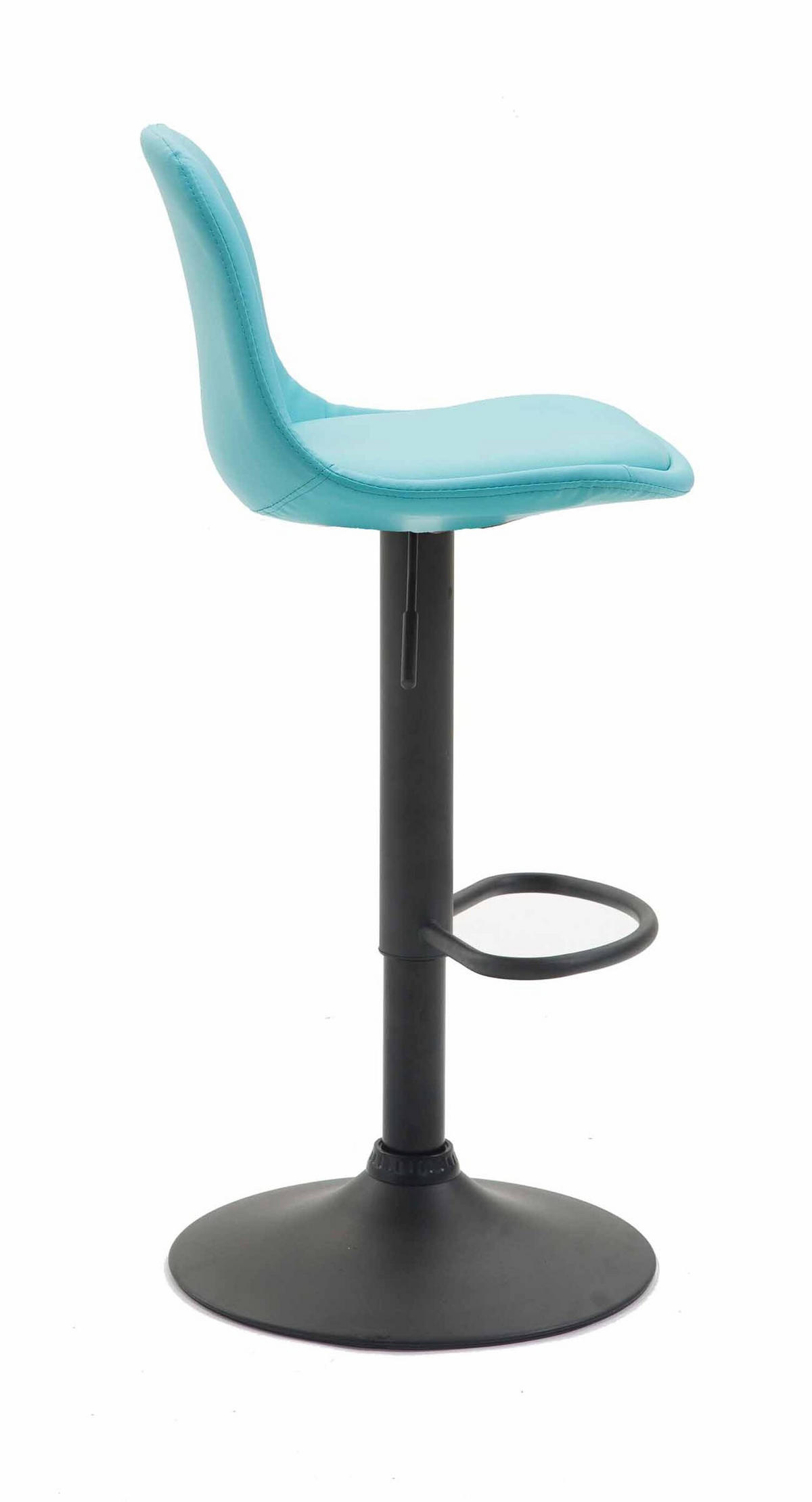 BARHOCKER Kilian, Gestell schwarz, Vollgepolstert Kunstleder Blau - Blau/Schwarz, Kunststoff/Textil (39/100/43cm) - TPFLiving