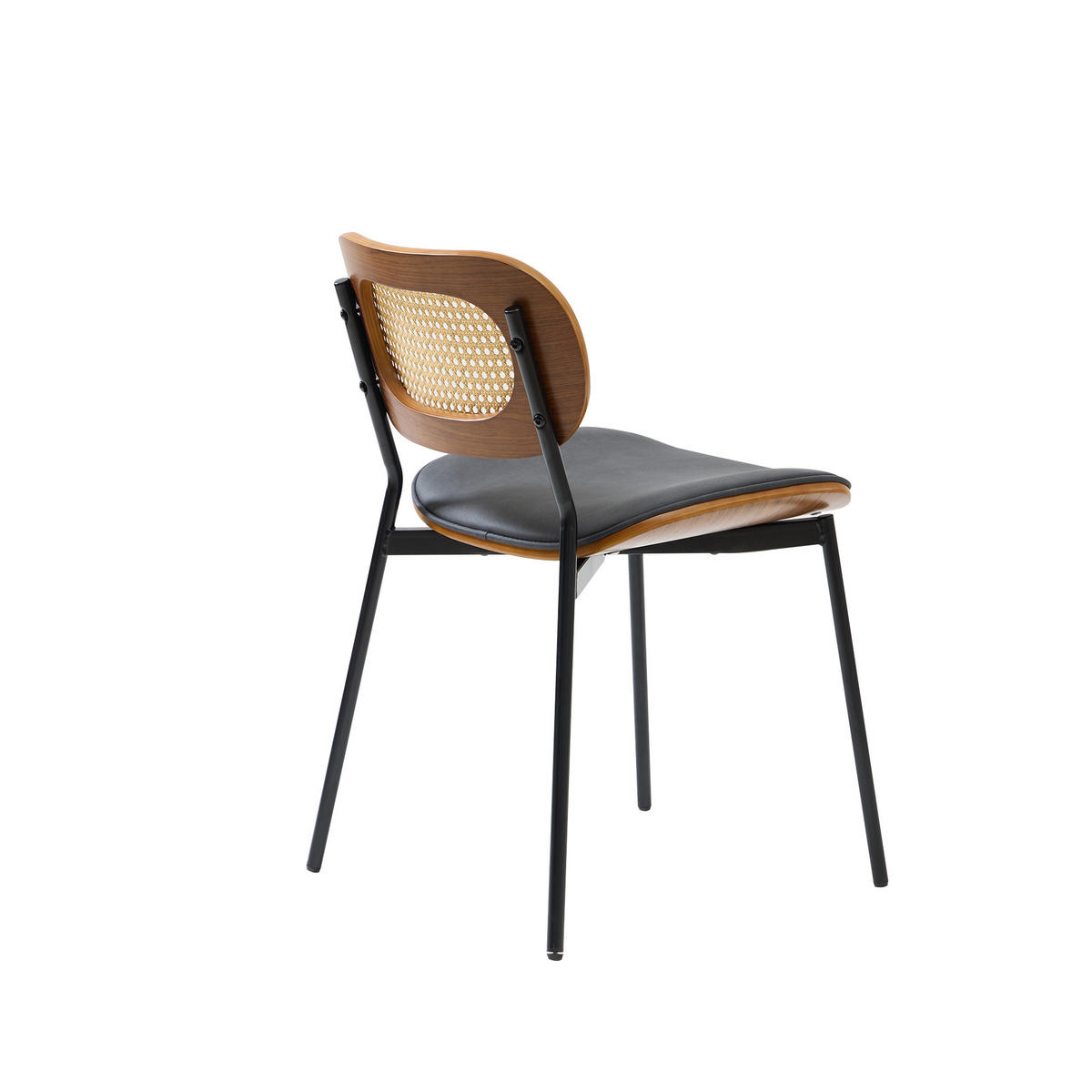 STUHL 2er-Set Kunstleder Schwarz - Schwarz, Textil (46/75/55cm) - Nordlys