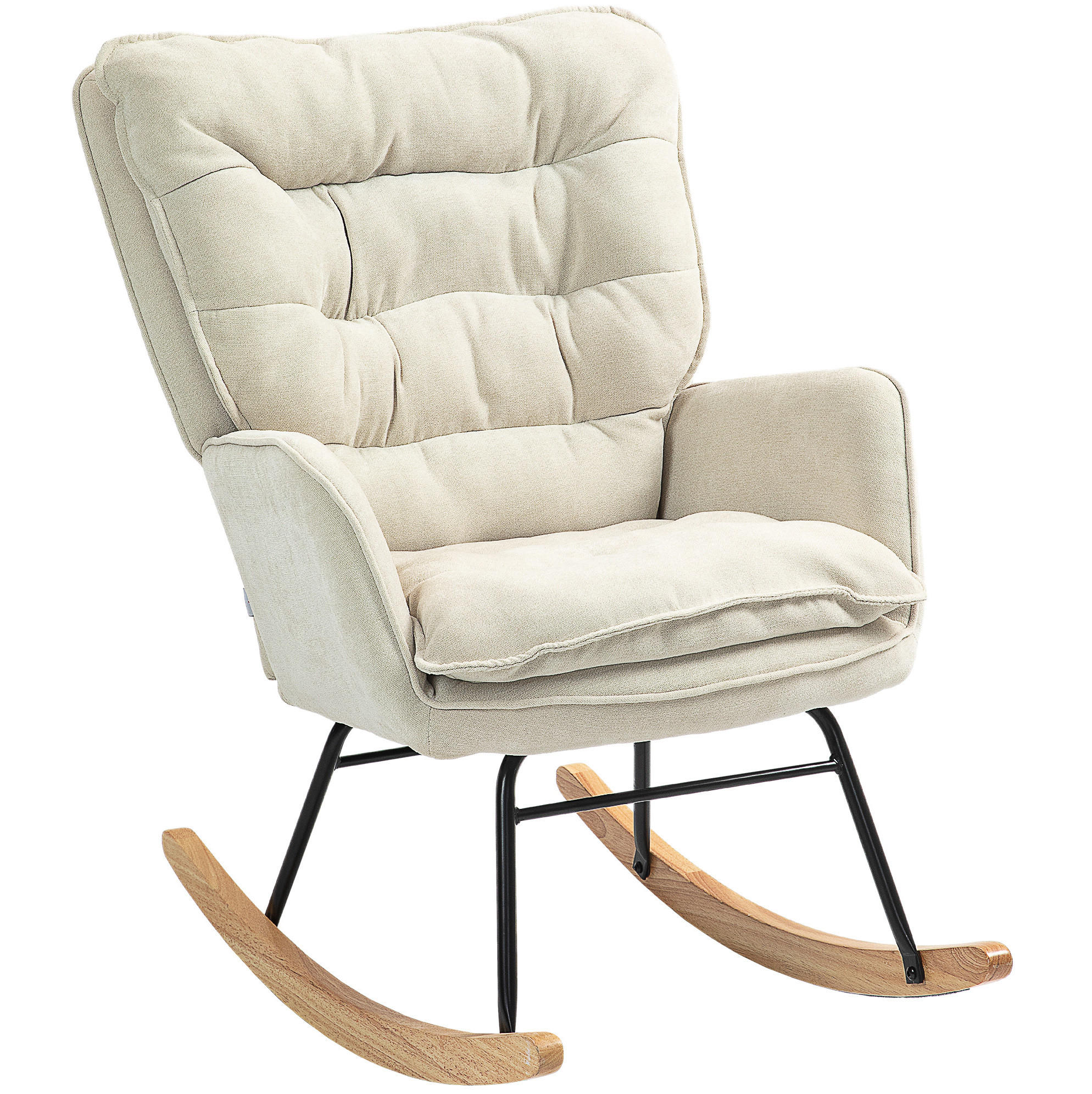 SCHAUKELSTUHL 71/98,5/97 cm Beige aus Polyester mit Chenilleoptik - Beige, Textil (98.5/97/71cm) - OKWISH