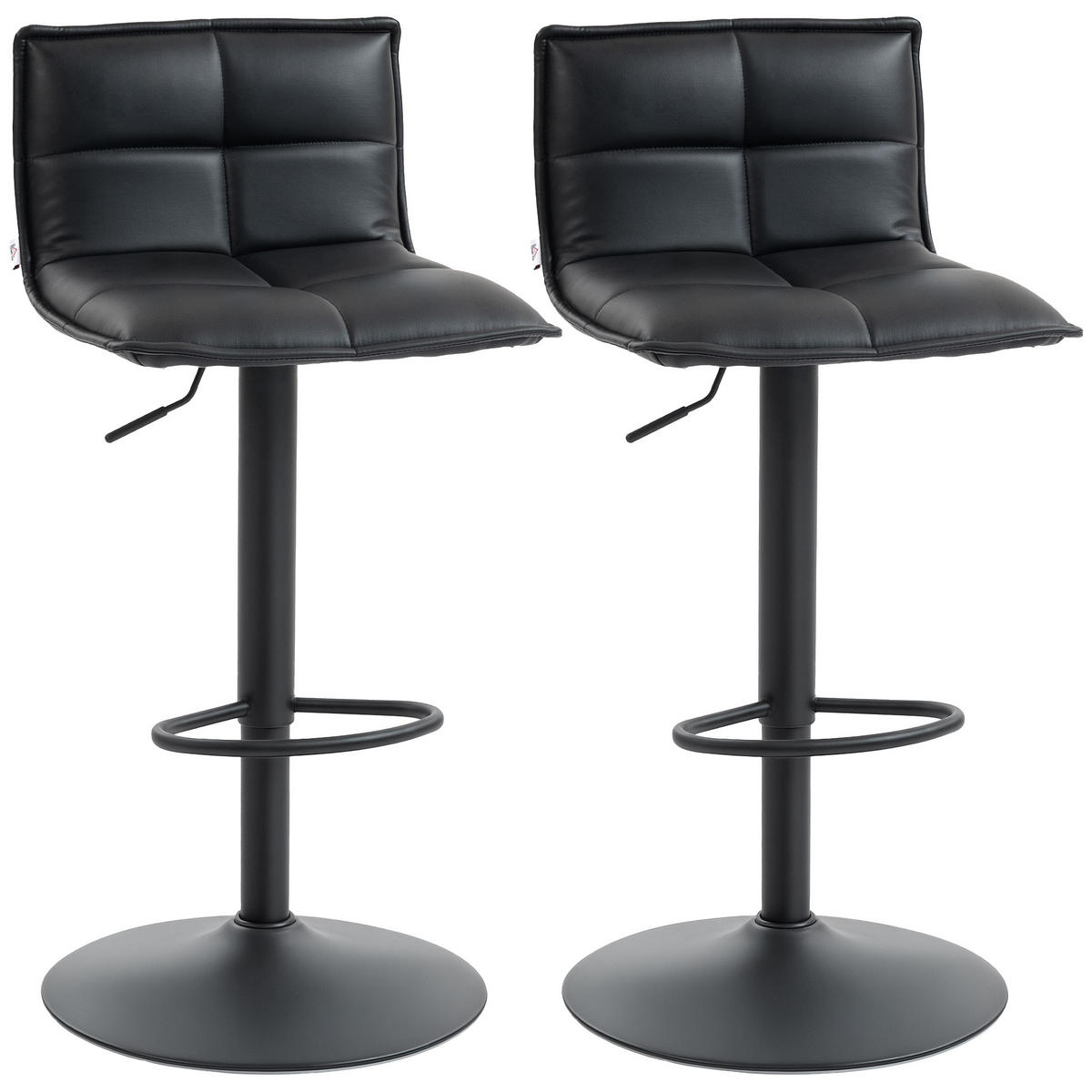 BARHOCKER 2er-Set DE-14804 höhenverstellbar & 360° schwenkbar Schwarz - Schwarz, Metall (44/106/45cm) - ComfortXL