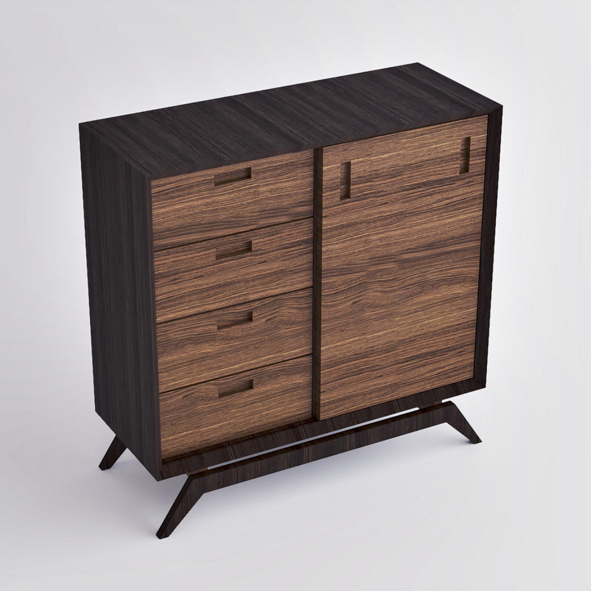 HOLZKOMMODE aus Eiche 100 cm hoch CLEO - Eichefarben, Holz (100/100/40cm) - Rawood Furniture