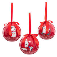 WEIHNACHTSKUGELN Ø 7,5 cm - Rot, Papier (7.5/7.5/7.5cm) - Atmosphera Createur d´interieur