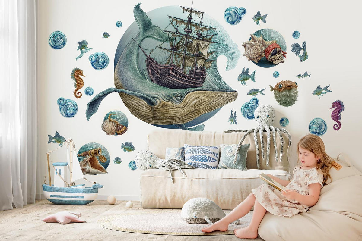 WANDAUFKLEBER 100x122cm - Märchenwelt - Multicolor, Kunststoff (100/122/0.1cm) - Wallfluent