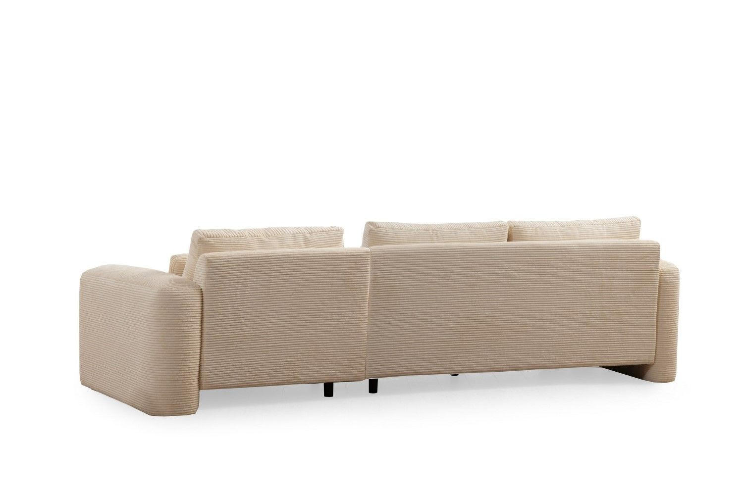 ECKSOFA mit losen Rückenkissen - Beige/Schwarz, Holz/Kunststoff (165/290cm) - myHomelando