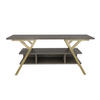 TV Stand Minerva Gold und Wenge - Graubraun, Holzwerkstoff (120/55/35cm) - Decorotika