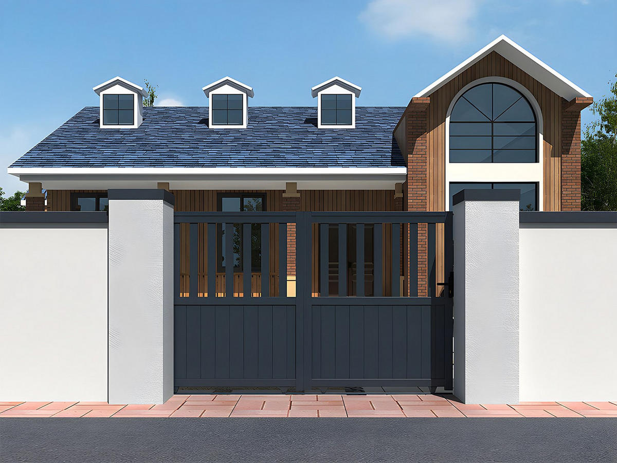 SCHIEBETOR - 327cm x 4.5cm - Aluminium - anthrazitgrau - TARNOS II - Anthrazit, Metall (327/140cm) - Vente-Unique