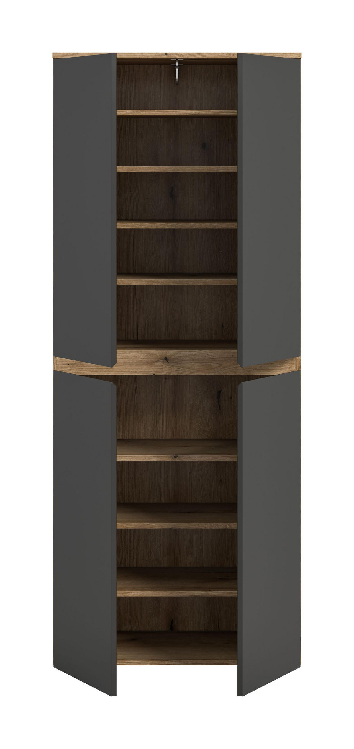 UNIVERSALSCHRANK SCARPA (B/H/T: ca. 70/175/37 cm) in Evoke Oak Nachbildung/anthrazit - Eichefarben, Holzwerkstoff (70/175/37cm)