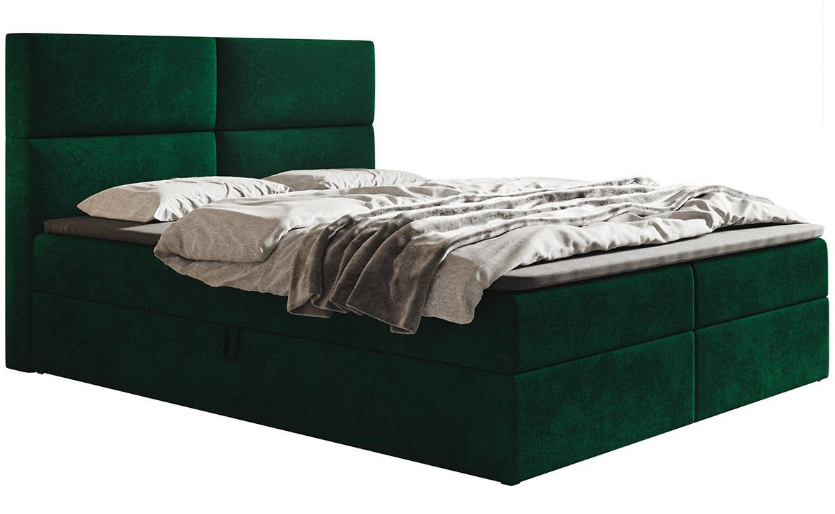 BETT Grün FOX 3 Kontinentalbett 180x200 cm - Grün, Textil (180/200cm) - Sepro Meble