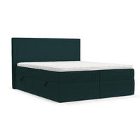 BOXBETT Nuvia 140/200 cm Grün im Riva Stoff - Schwarz/Grün, Holz/Holzwerkstoff (140/200cm) - AltaBeds