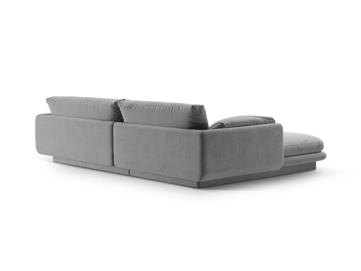 ECKSOFA rechts Torino aus Samt hellgrau 4 Sitzplätze - Hellgrau, Textil (170/250cm) - Micadoni