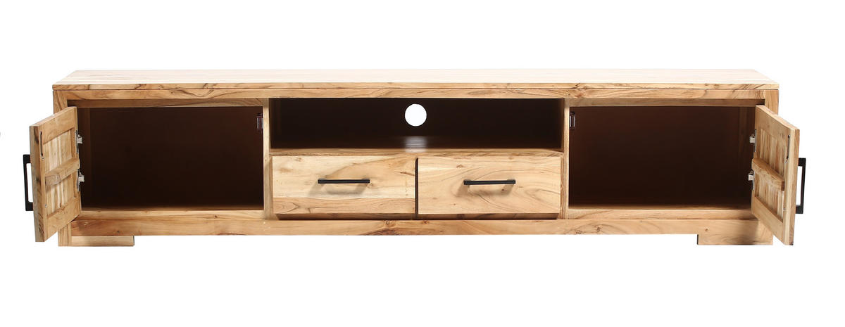 LOWBOARD SARAH - Beige/Naturfarben, Akazienholz/Holz (205/45/50cm) - SAM