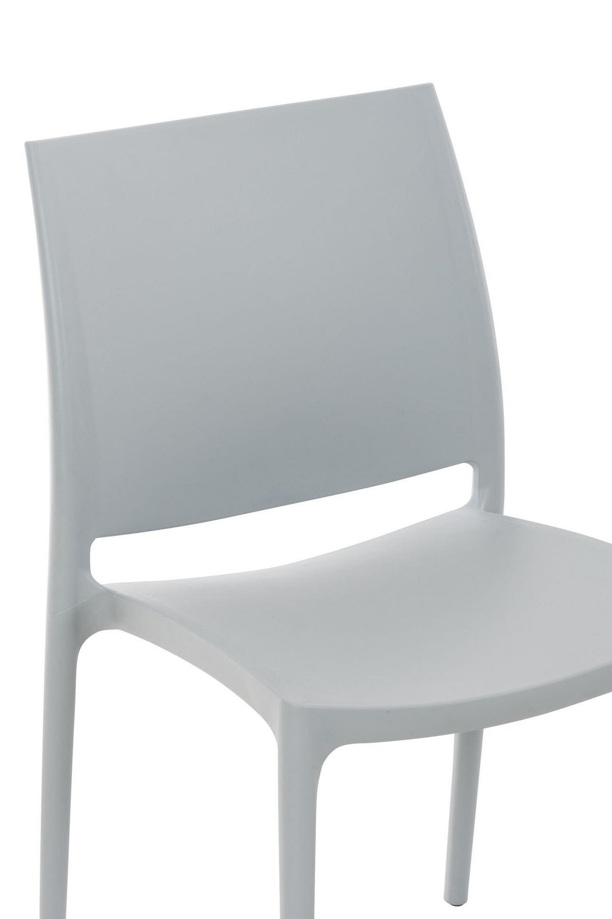 GARTENSTUHL 2er Set Kunststoff hellgrau - Hellgrau, Kunststoff (44/81/50cm) - CLP