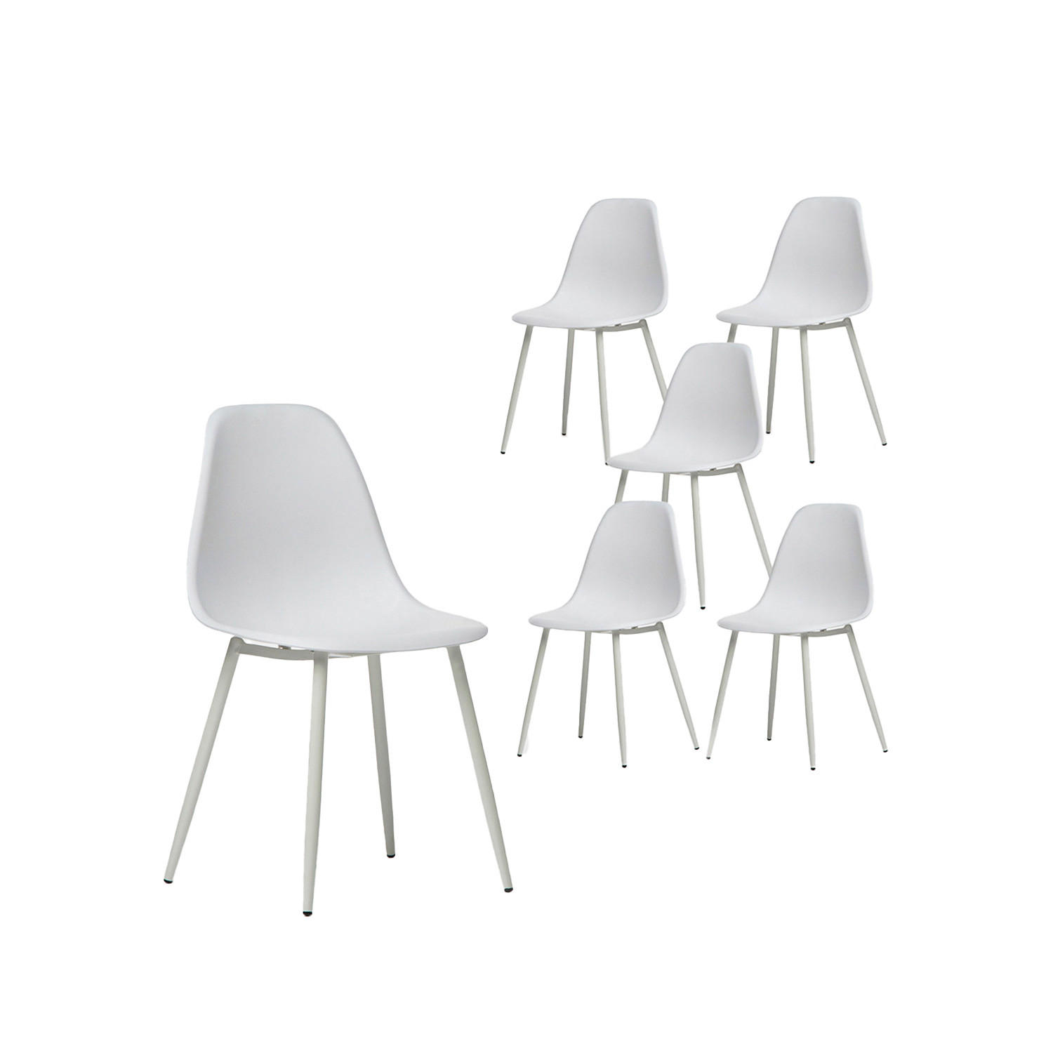 GARTENSTUHL Nina Weiß 45 cm x 80 cm 6er-Set - Weiß, Kunststoff (45/80/53cm) - Klast Home