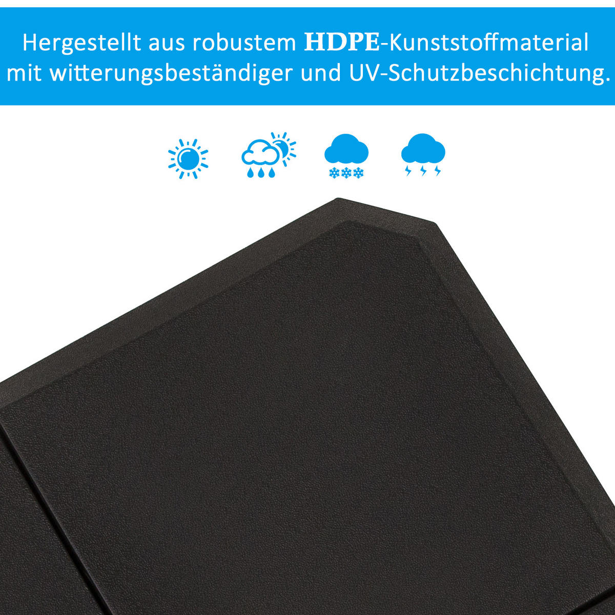 SCHIRMGEWICHT, mit 80 kg Wasser oder 120 kg Sand befüllbar, HDPE, Schwarz, 100 x 100 x 9,5 cm - Schwarz, Kunststoff (100/100cm) - Outsunny