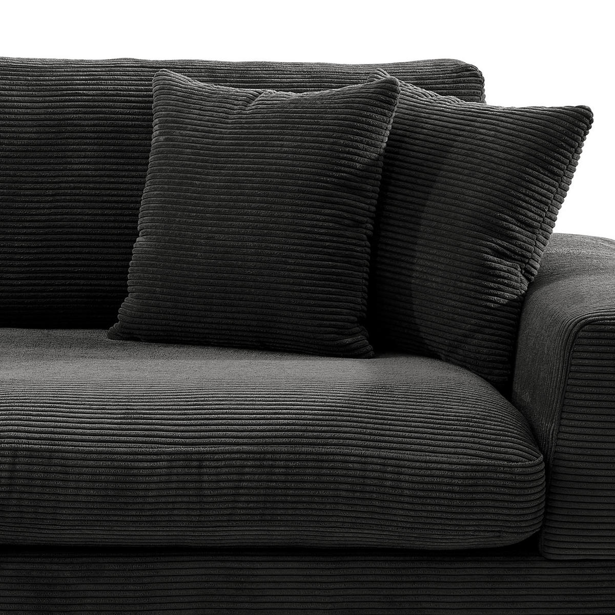 3-SITZER SOFA - Schwarz, Textil (243/92/103cm) - home24