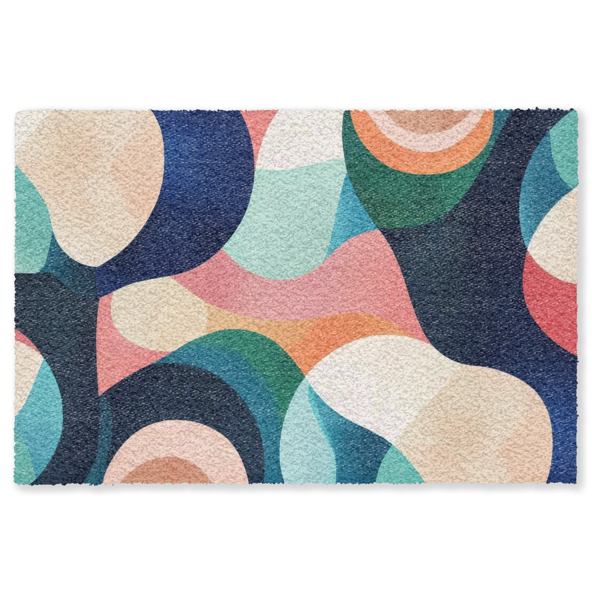 FUSSMATTE Abstrakt - Blau - Rosa Fußabtreter 180x120 cm - Multicolor, Kunststoff (180/120cm) - MuchoWow