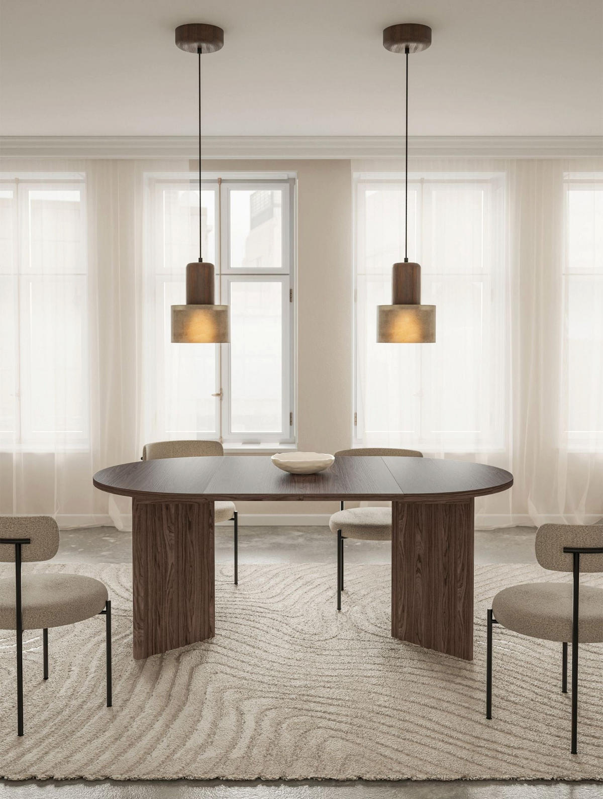 ESSTISCH Selsey Ovo rund, Holzoptik Nussbaum Wisconsin, ausziehbar, 110–190 × 110 cm - Nussbaumfarben, Holzwerkstoff (109.6/109.6/75cm) - Selsey