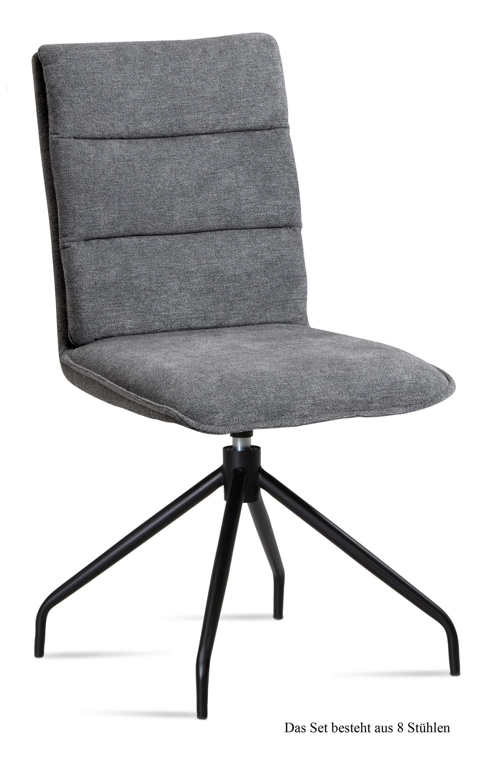 ESSZIMMERSTUHL drehbar (8er-Set) Donata 47x92x60 Schwarz/Grau - Schwarz/Grau, Kunststoff (60/92/47cm) - 58aufmkessel
