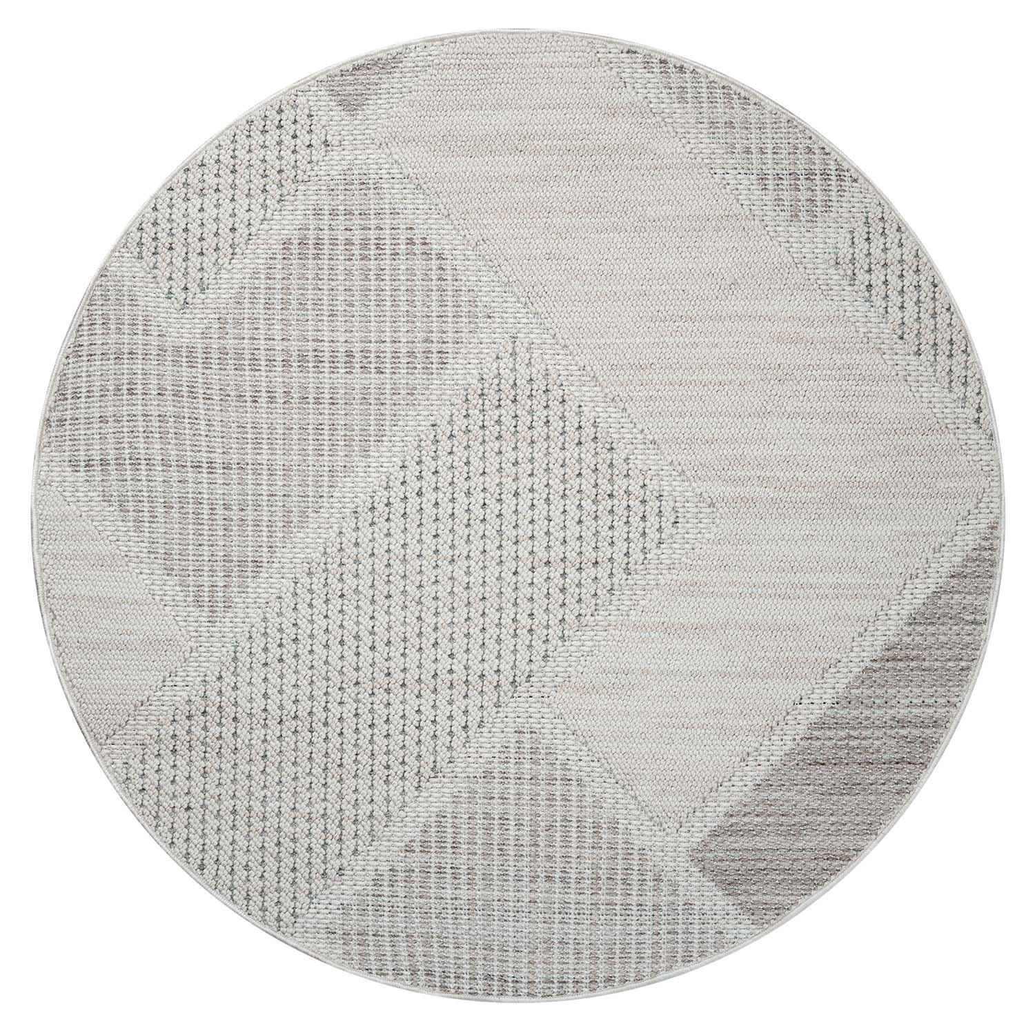 KURZFLOR-TEPPICH Lindo 8877 Grün 200x200 cm Rund - Creme, Textil (200/200cm) - carpet city
