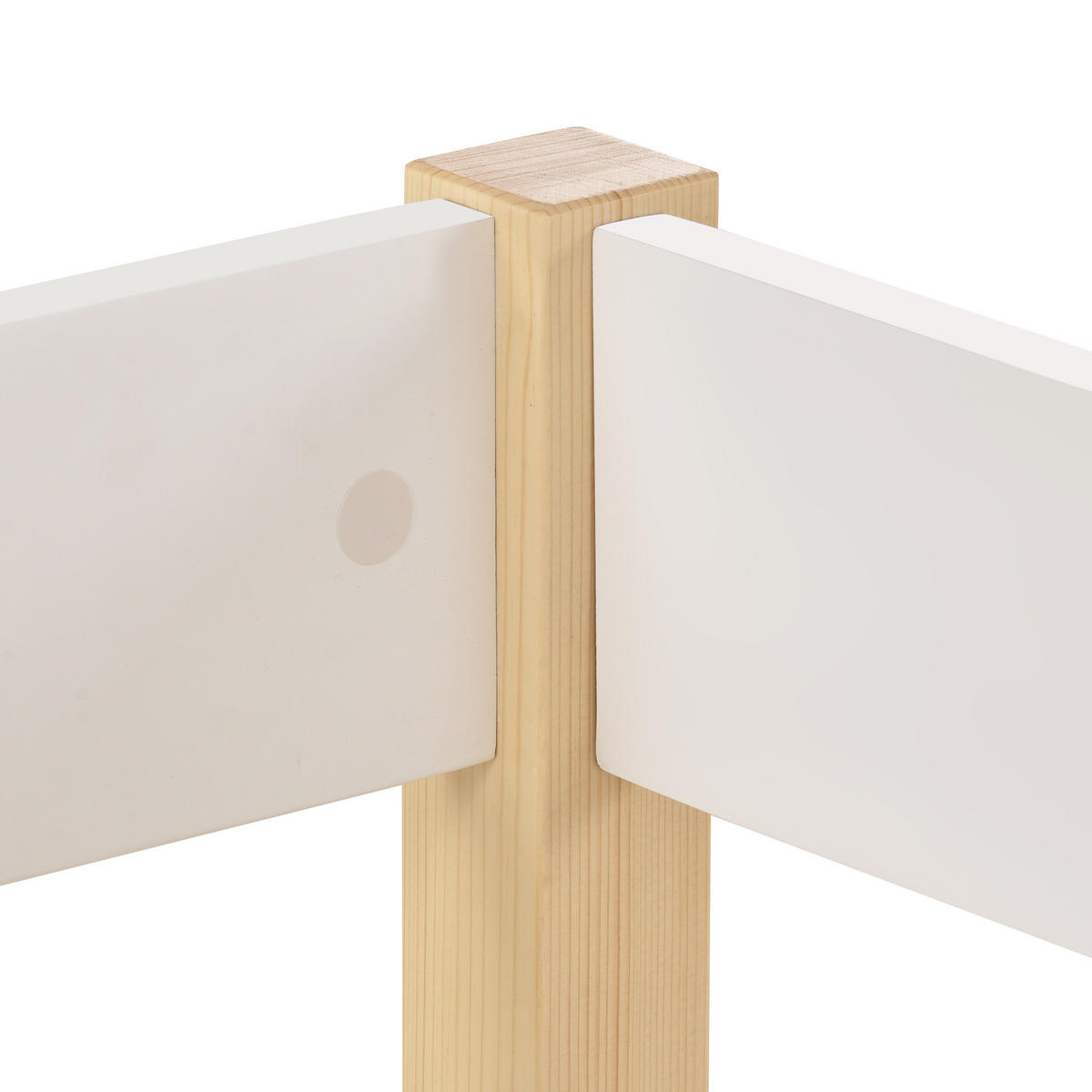 KINDERBETT 90/190 cm aus Kiefernholz mit Rausfallschutz und Stauraum - Weiß, Holz (90/200cm) - OKWISH