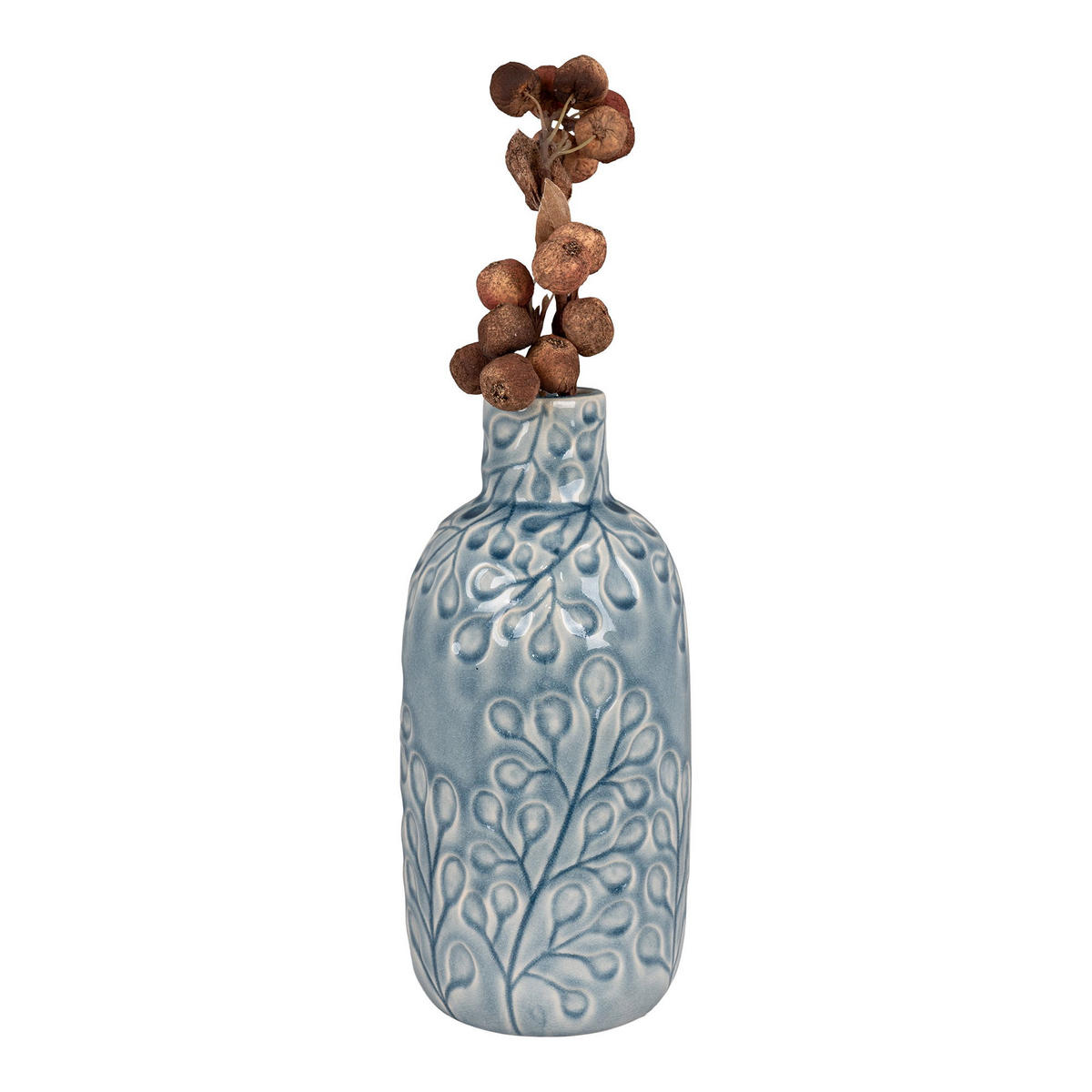 VASE Steingut Blau - Blau, Stein (26cm) - tinkaro