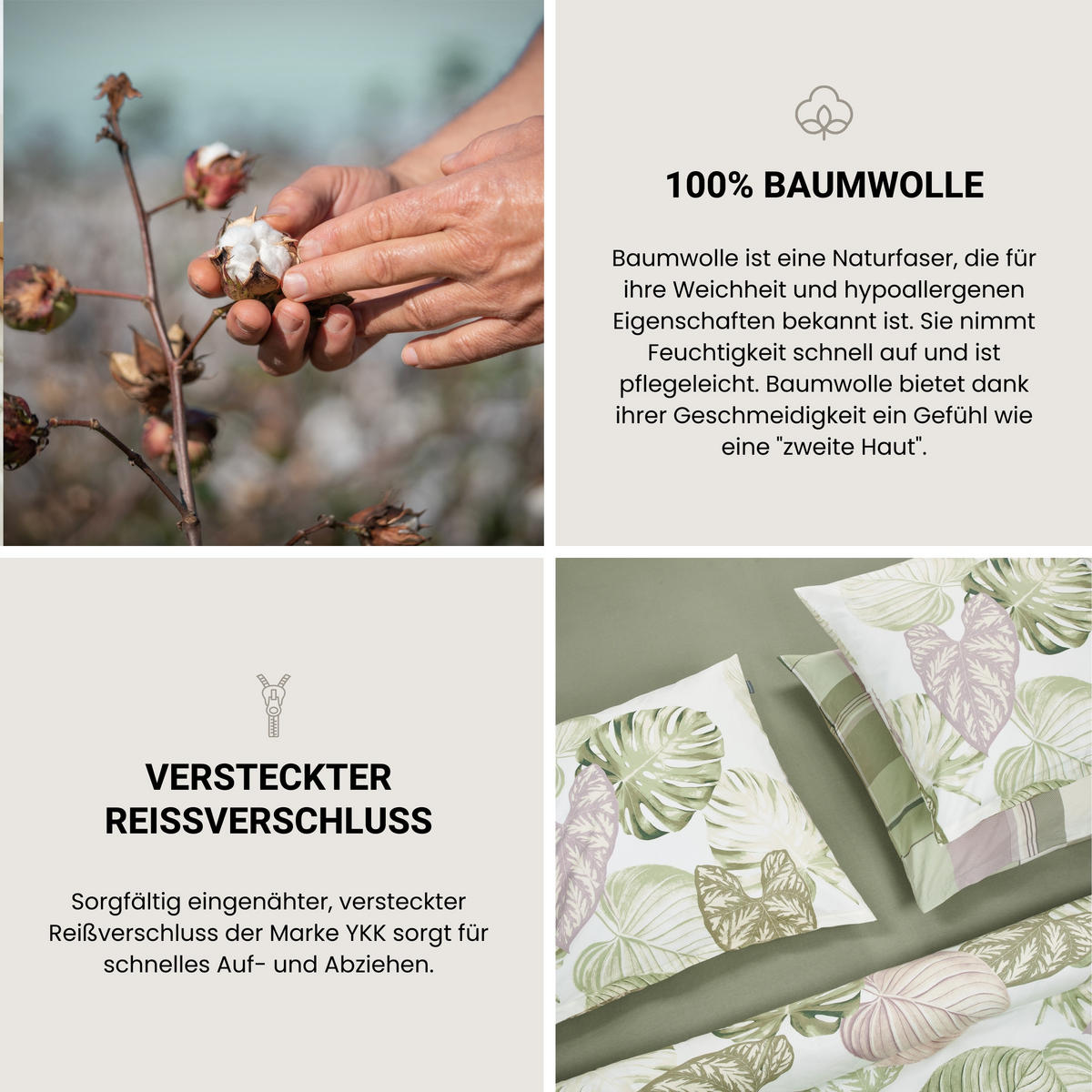 BETTWÄSCHESET Ate - Renforcé - 2-teilig - 135 x 200 cm - Grün - Grün, Textil (135/200cm) - SCHIESSER