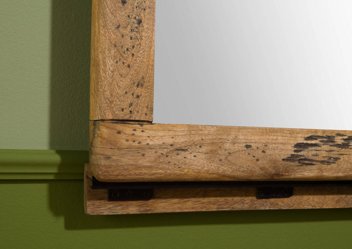 SPIEGEL Mango 59x6x145 natur lackiert RAILWAY #1010 - Braun, Holz (59/145/6cm) - Massivmoebel24