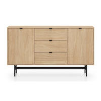 KOMODA Heggers 2-dveřová 150 cm - černá/barva dubu, kov/kompozitní dřevo (150/85/40cm) - Selsey