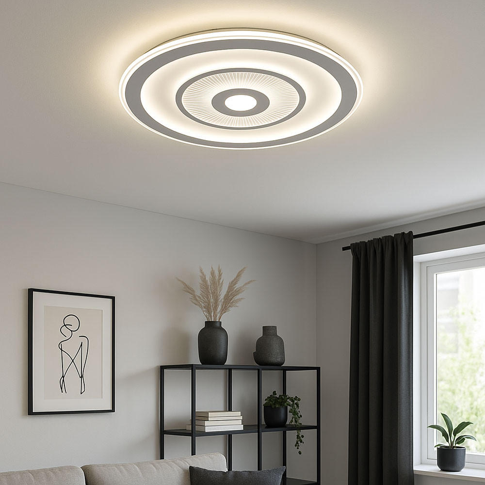 LED DECKENLEUCHTE Rund Weiß - Weiß, Metall (50/50/6cm)