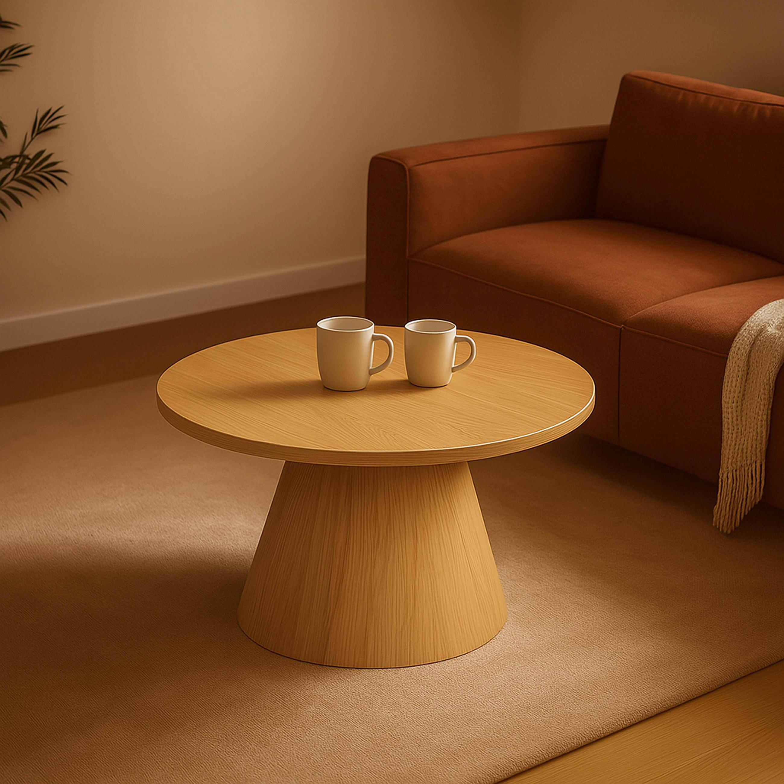 COUCHTISCH, helles Holzeffekt - Beige, Holz (80/80/45cm) - Oviala