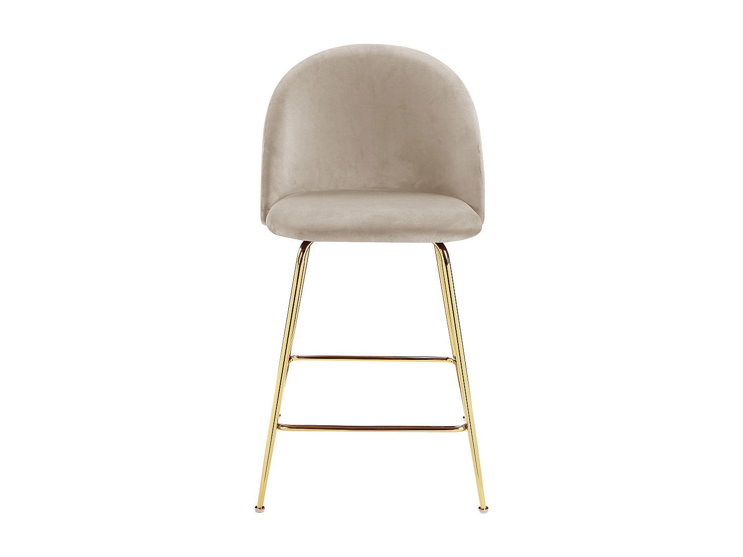 BARHOCKER - 51 cm x 58 cm - Samt, Stoff - Beige MELBOURNE - Beige, Textil (51/95/58cm) - Vente-Unique