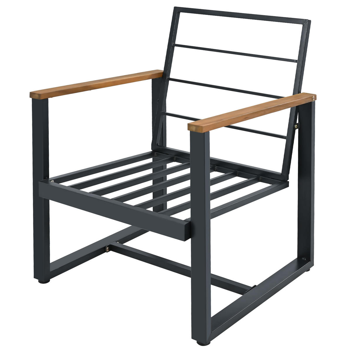 GARTENMÖBEL-SET Sofa Sessel Tisch Akazie Stahl Beige - Beige, Textil - FLIEKS