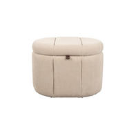 BANK Puffy mit Stauraum Beige M - Beige, Kunststoff (60/44/44cm) - Zuiver