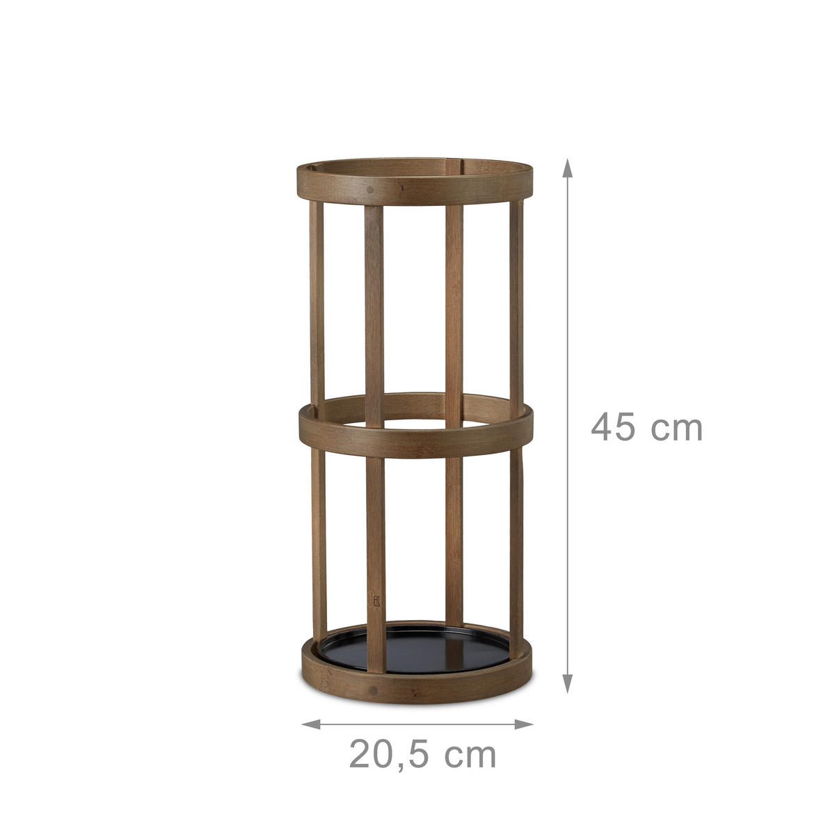 SCHIRMSTÄNDER - Braun, Holz/Metall (20.5/45/20.5cm) - Relaxdays