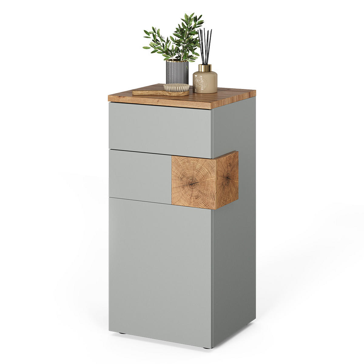 MIDISCHRANK Eden Grau/Artisan 40 x 84 cm - Grau, Holzwerkstoff (40/84/37cm) - Vicco