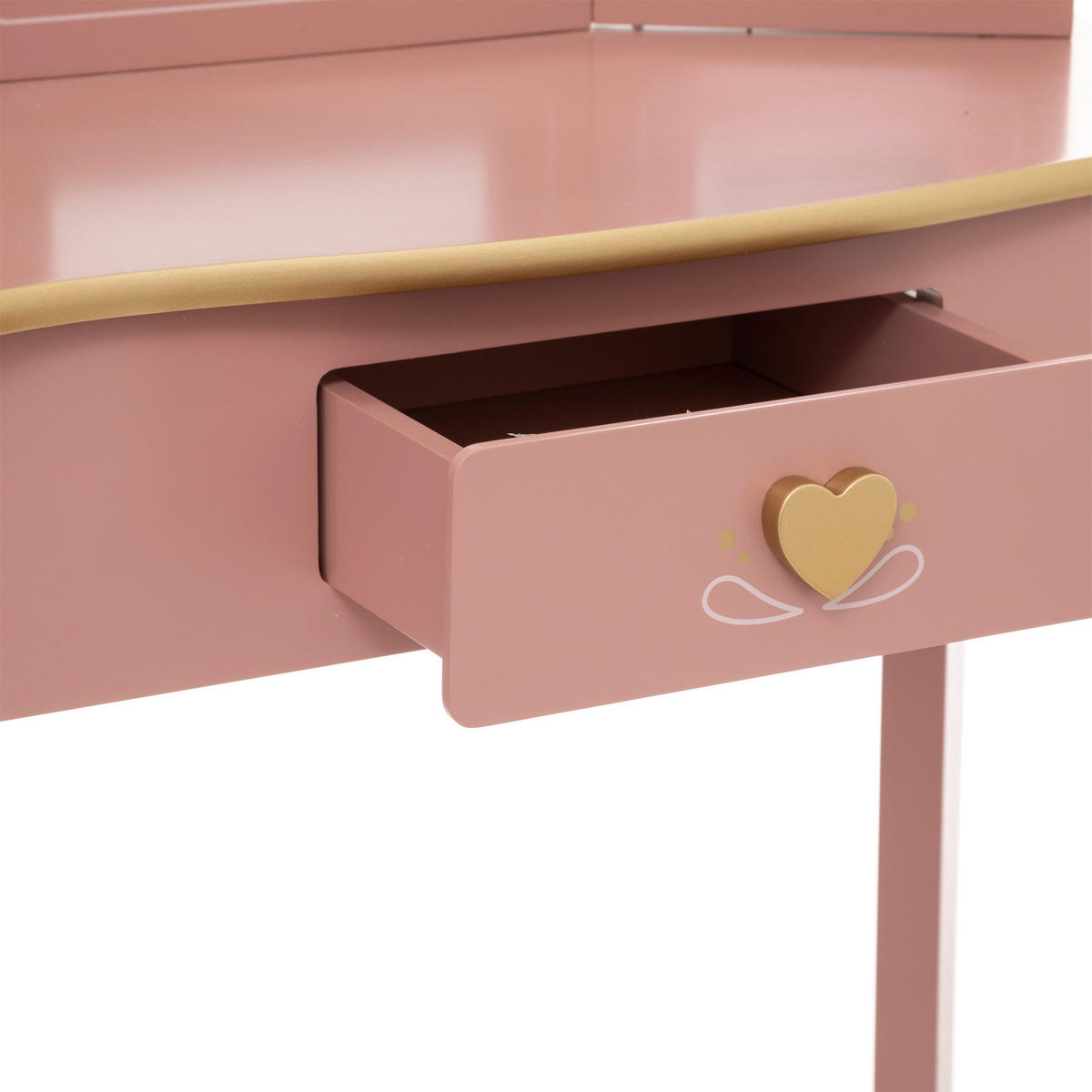 SCHMINKTISCH mit Spiegel Sissi 59,5/29/98,5 cm - Rosa, Holzwerkstoff (29/98.5/59.5cm) - Atmosphera for kids
