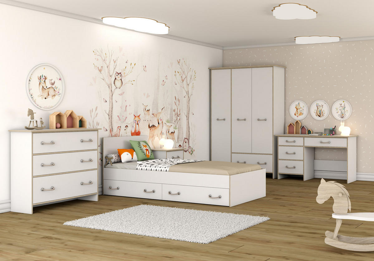 DREHTÜRENSCHRANK - Schrank Perseus 3D - Weiß, Holzwerkstoff (133/200/50cm) - Möblo