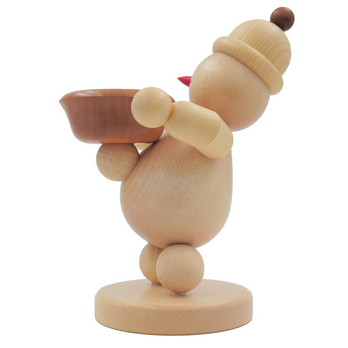 HOLZFIGUR Schneemann Junior Lichthalter links 16 cm - Multicolor, Holz (10/1/0.1cm)