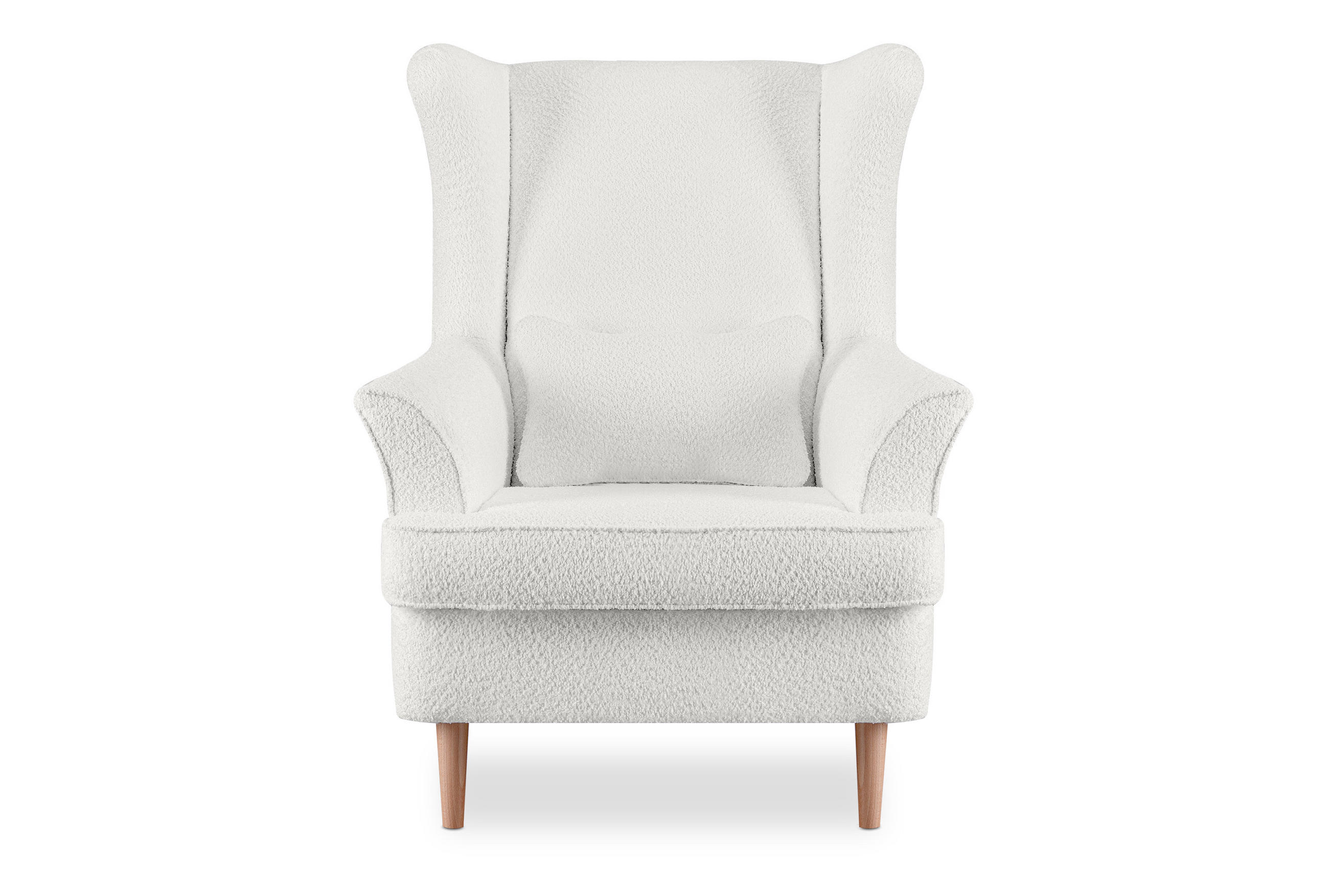 OHRENSESSEL STRALIS mit Sitzhocker, Weiss - Weiß, Textil (82/108/80cm) - KONSIMO®
