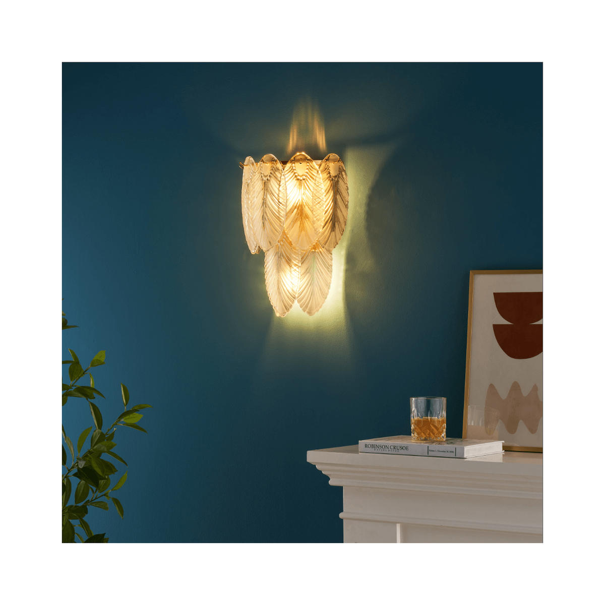 WANDLEUCHTE Julia, Transparent und goldfarben, 34cm - Transparent, Glas (26/34/16cm) - KOSILUM