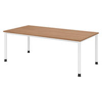 SCHREIBTISCH Serie-H 100/200/74 cm in Nussbaumfarben/Weiß - Nussbaumfarben/Weiß, Holzwerkstoff (100/200/74cm) - bümö