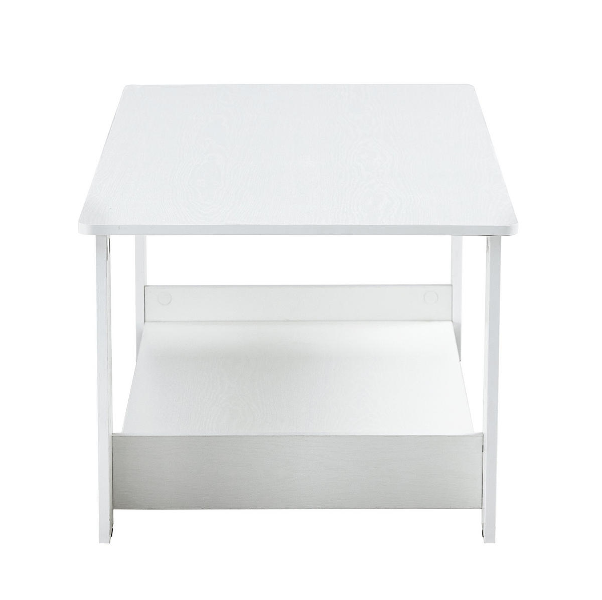 COUCHTISCH 110/55/42 cm mit 2 Ablageflächen und offener Stauraumlösung aus MDF, Holzoptik, Weiß - Weiß, Holzwerkstoff (110/55/42cm) - Redom