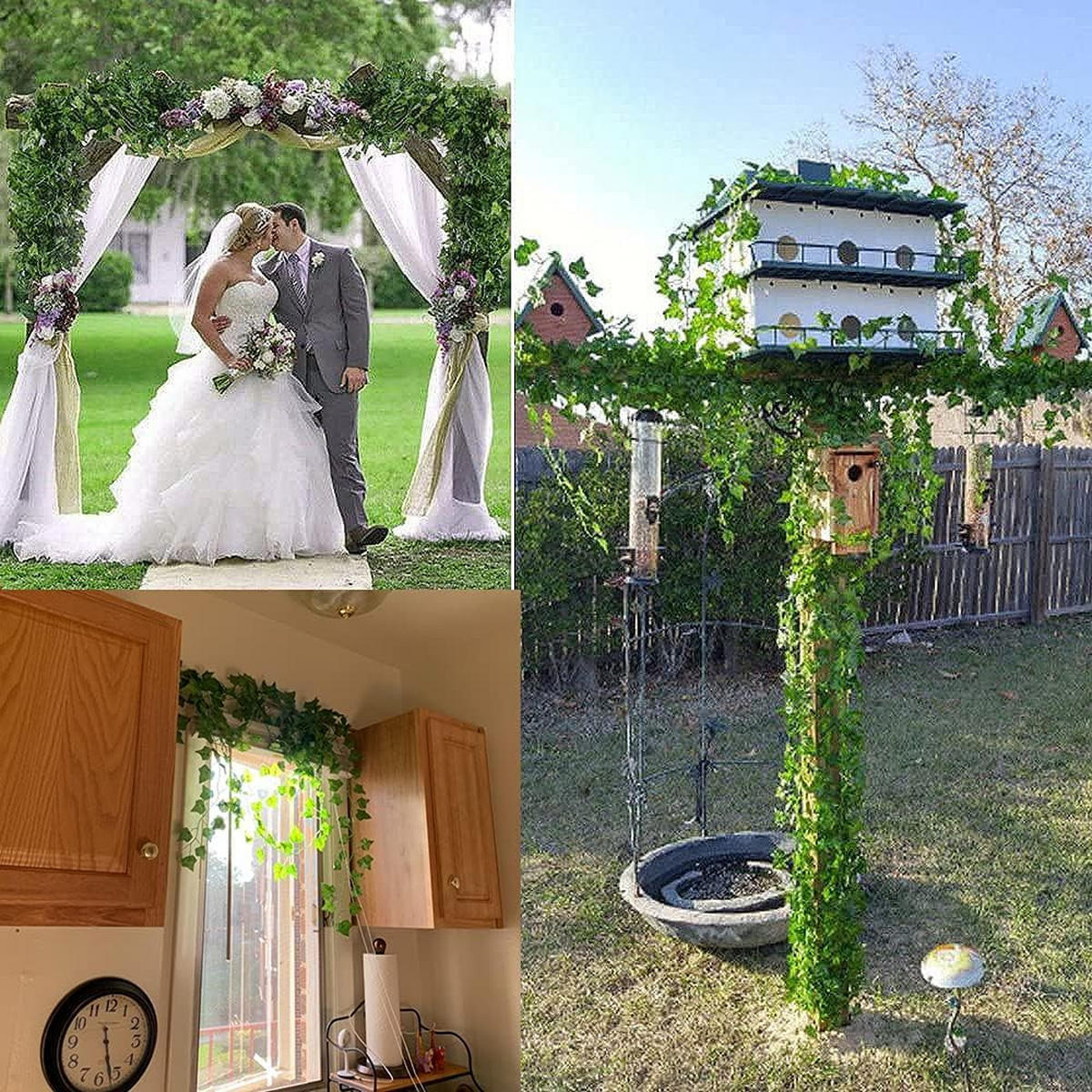 KUNSTPFLANZE Künstliche Efeu Girlanden 220cm Länge,24 Stück - Grün, Kunststoff (7cm) - Kaket