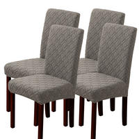 STUHLHUSSE Stretch Stuhlbezug 4 Stück - Grau, Textil (18/25cm) - Coonoor