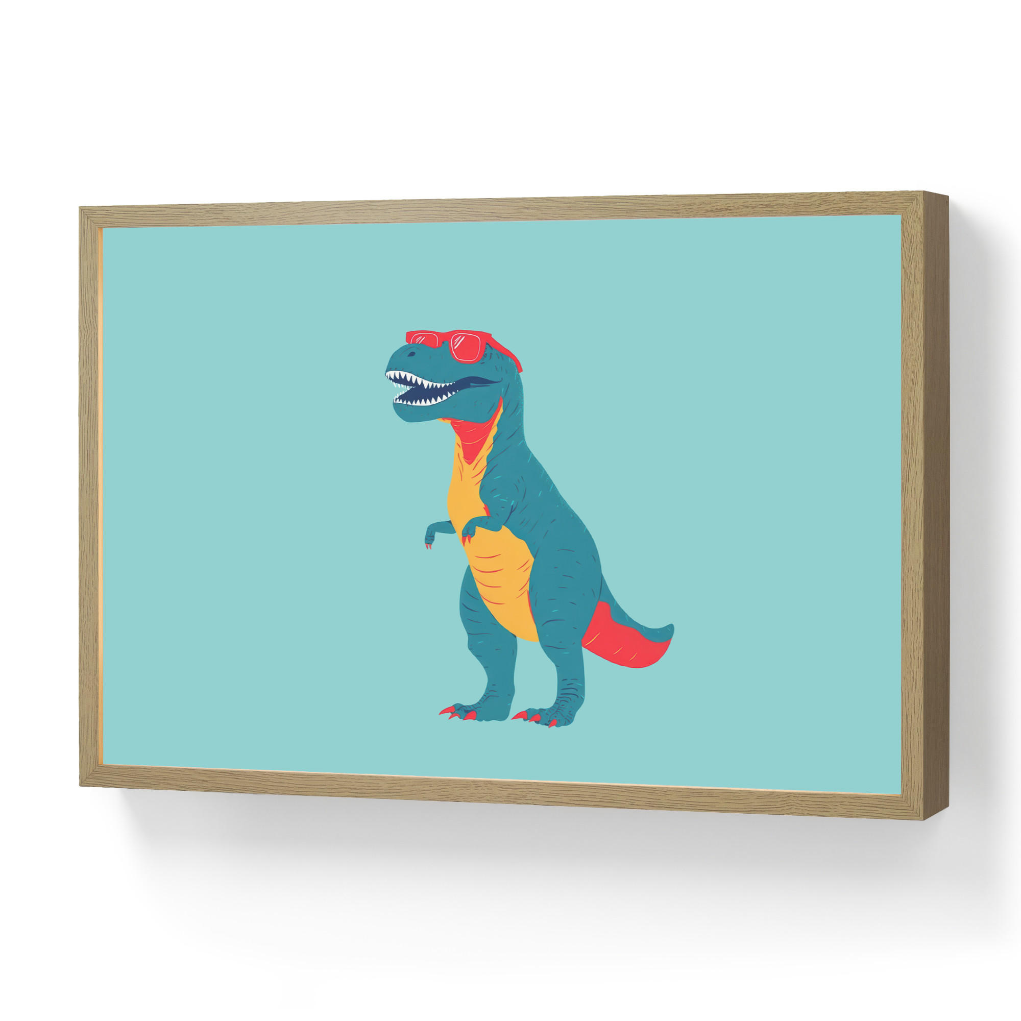 NACHTTISCHLAMPE MIT AKKU Dinosaurier - Blau - Sonnenbrille 60x40 cm - Hellblau, Holzwerkstoff (8/60/40cm) - OnlyWow