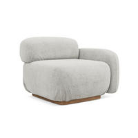 SOFAELEMENT Rechts Bouclé Stoff Grau - Silberfarben/Braun, Holz/Textil (95/73/95cm) - Makamii