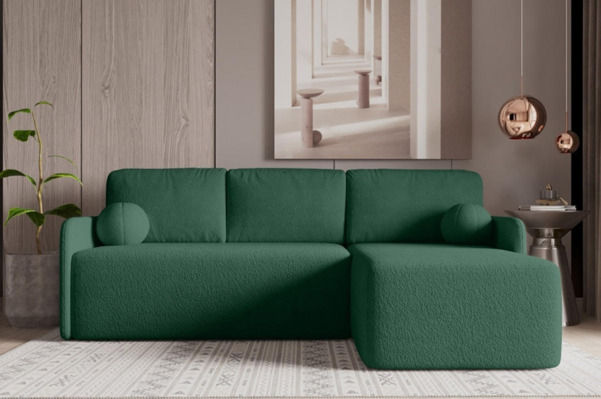 ECKSOFA Grün BLUMEN Boucle Rechts - Grün, Textil (212/142cm) - Sepro Meble