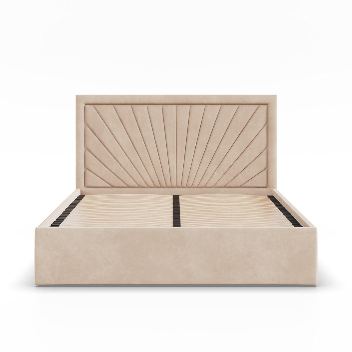 POLSTERBETT MIT KOPFTEIL 180x200 ohne Bettkasten VASTO, Beige - Creme, Textil (180/200cm) - Mebligo