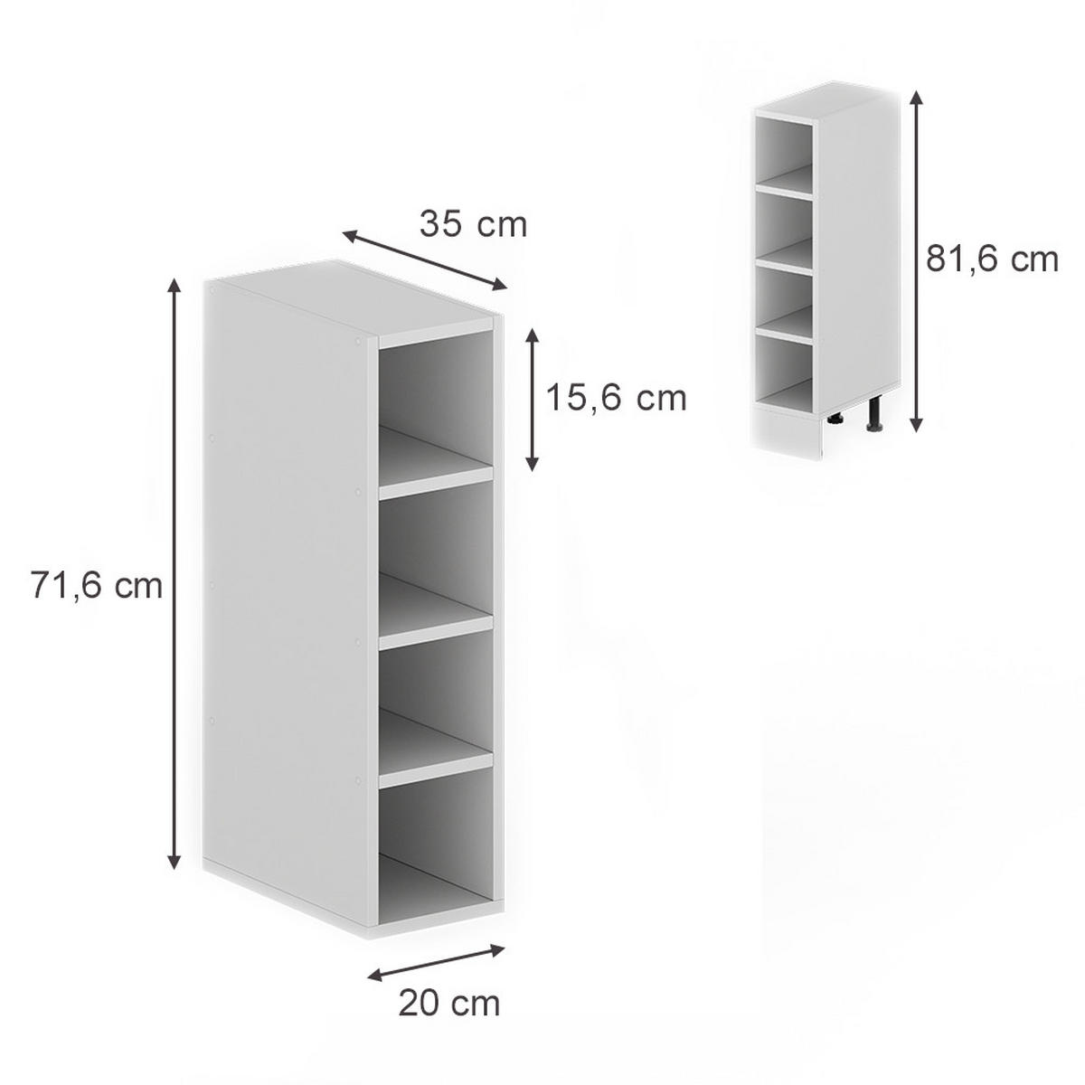 SKLADIŠČNA POLICA Rula, Bela, 20 x 81.6 cm - bela, leseni material (20/350/35cm) - Vicco