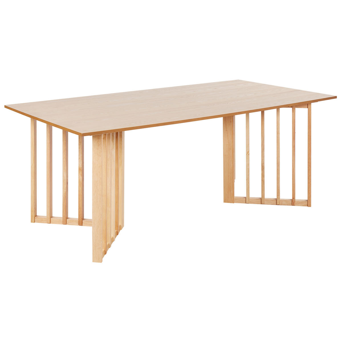 ESSTISCH Holz hellbraun 200/100 cm Leandra - Hellbraun, Holzwerkstoff (200/100/77cm) - Beliani